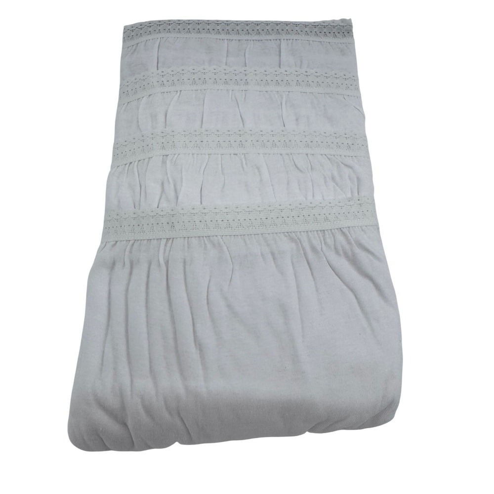 Haband Brief Panties Womens Size 13 White Cotton Lace Trim High Cut 4-Pack‎ HCL